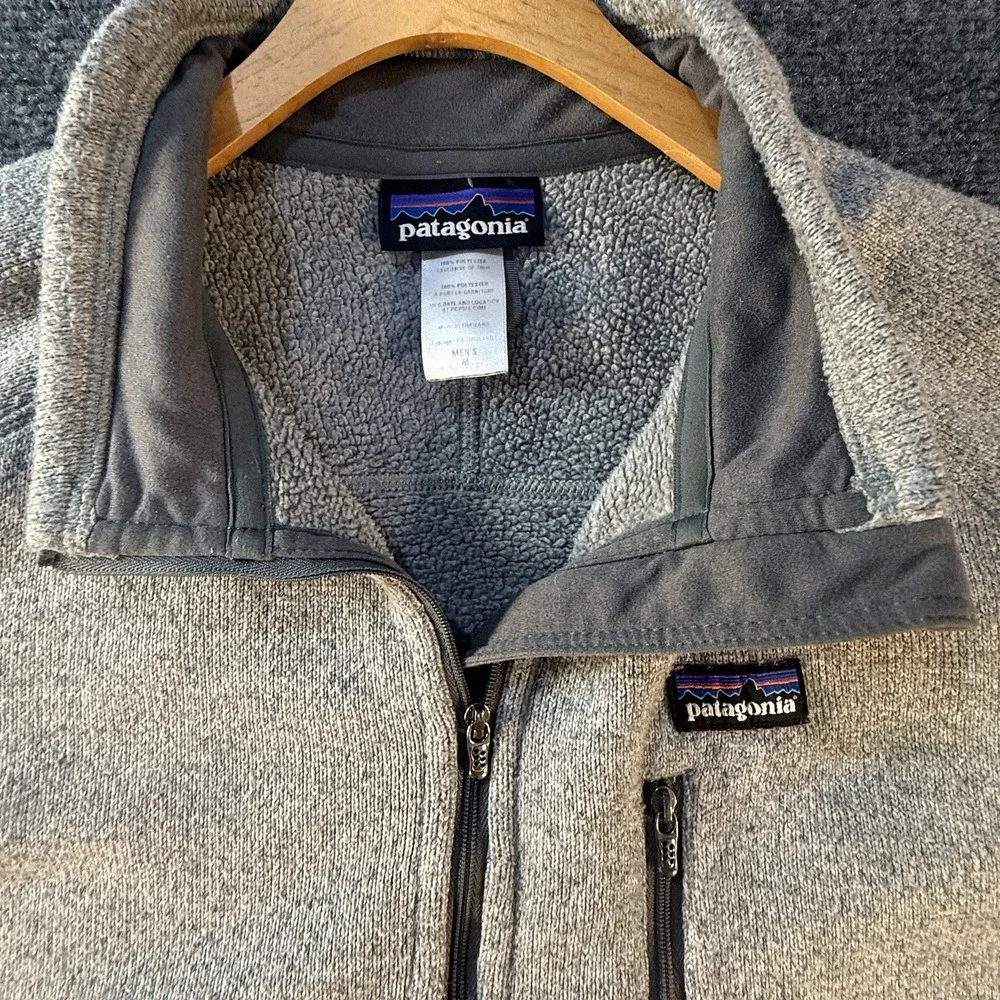 Patagonia Better Sweater Men's M Gray 1/4 Zip Fleece Pullover Jacket Pocket